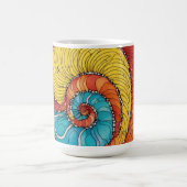 Abstraktes Schnecken Muster, multicolor コーヒーマグカップ (中央)