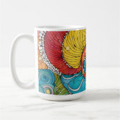 Abstraktes Schnecken Muster, multicolor コーヒーマグカップ (左)