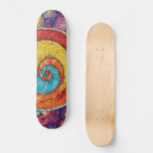 Abstraktes Schnecken Muster, multicolor スケートボード (正面)