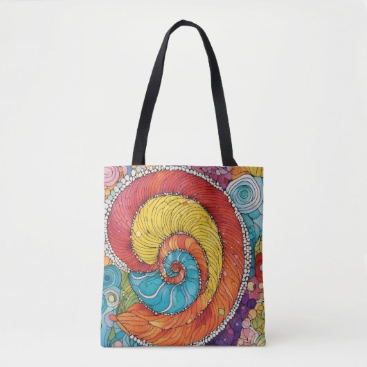 Abstraktes Schnecken Muster, multicolor トートバッグ (正面)
