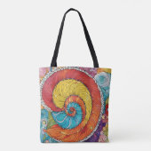 Abstraktes Schnecken Muster, multicolor トートバッグ (裏面)