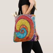 Abstraktes Schnecken Muster, multicolor トートバッグ (クローズアップ)