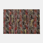 Abstrato entalhado em mogno e vermelho escuro ドアマット (正面)