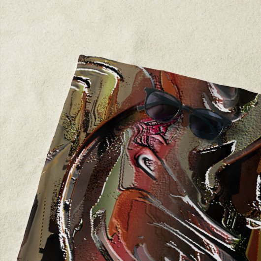 Abstrato entalhado em mogno e vermelho escuro ビーチタオル (インサイチュ)