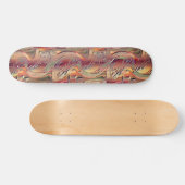 Abstrato entalhado em salman e vermelho gradiente スケートボード (横)