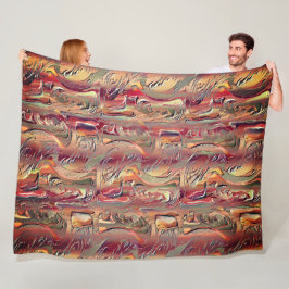 Abstrato entalhado em salman e vermelho gradiente フリースブランケット