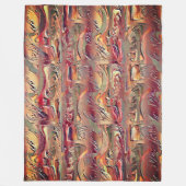 Abstrato entalhado em salman e vermelho gradiente フリースブランケット (正面)