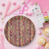 Abstrato entalhado em salman e vermelho gradiente ペーパープレート (パーティー)