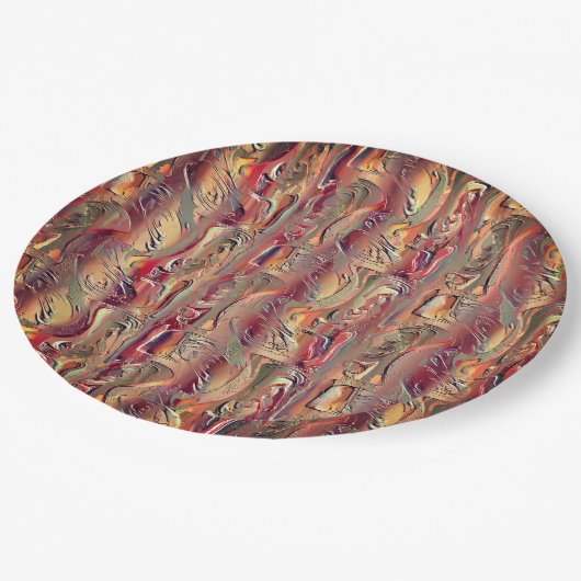 Abstrato entalhado em salman e vermelho gradiente ペーパープレート (アングル)