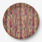 Abstrato entalhado em salman e vermelho gradiente ペーパープレート (正面)