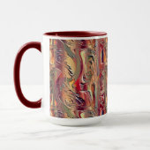 Abstrato entalhado em salman e vermelho gradiente マグカップ (左)