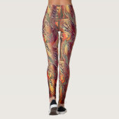 Abstrato entalhado em salman e vermelho gradiente レギンス (裏面)