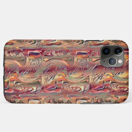 Abstrato entalhado em salman e vermelho gradiente Case-Mate iPhoneケース (裏面(横))
