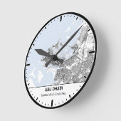 Abu Dhabi Clock City Line Art ラウンド壁時計 (傾斜)