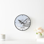 Abu Dhabi Clock City Line Art ラウンド壁時計 (ホーム)