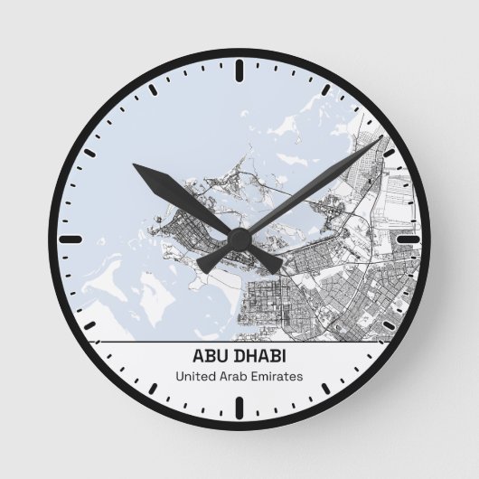 Abu Dhabi Clock City Line Art ラウンド壁時計 (正面)