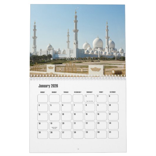 Abu Dhabi-UAE Calendar カレンダー (1月 2026)