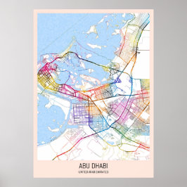 Abu Dhabi United Arab Emirates City Map ポスター