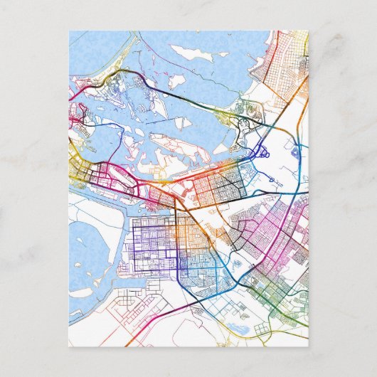 Abu Dhabi United Arab Emirates City Map ポストカード (正面)
