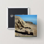 Abu Simbelの寺院、エジプトの砂漠 缶バッジ (正面&裏面)