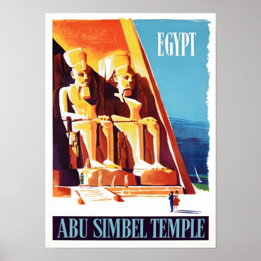 Abu Simbel Egypt vintage travel ポスター (正面)