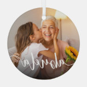 Abuelaおばあちゃんのスクリプトオーバーレイ ガラスオーナメント (裏面)