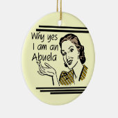 AbuelaのレトロのTシャツおよびギフト セラミックオーナメント (右)