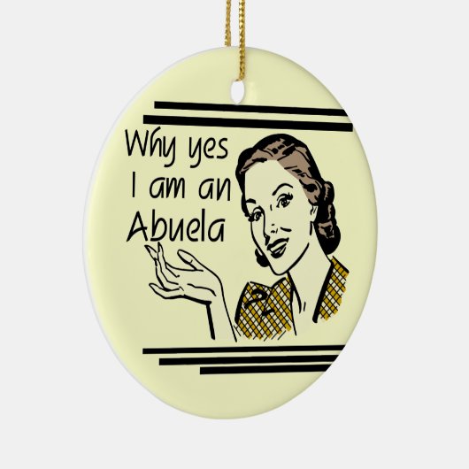 AbuelaのレトロのTシャツおよびギフト セラミックオーナメント (右)