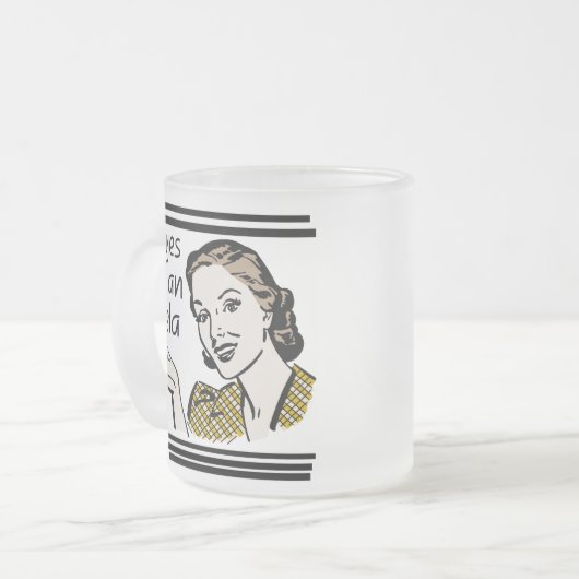 AbuelaのレトロのTシャツおよびギフト フロストグラスマグカップ (正面左)