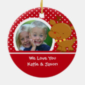 Abuelaの写真のトナカイのクリスマスのオーナメント セラミックオーナメント (裏面)