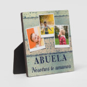 Abuelaパーソナライズされた Kids Children 3フォトコラージュ フォトプラーク (正面)