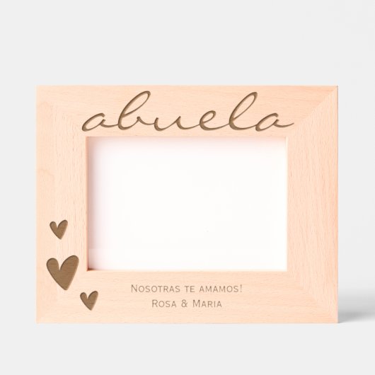 Abuela名前でフレームをエッチングするのが大好き レーザー彫刻フレーム (正面)