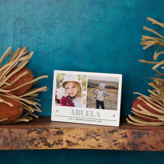 ABUELA孫2フォトグレーハートプラーク フォトプラーク (側面)