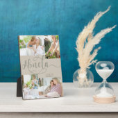 Abuela書道4写真ベージュ卓上プラーク フォトプラーク (側面)