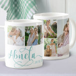 Abuela書道I Love You 6 Photo Coffee Mug コーヒーマグカップ<br><div class="desc">あなたのアベラへの贈り物。この写真のマグカップは書道の「アベラ」で書かれ渦巻形の、私があなたを愛しているような名前やメッセージでパーソナライズすることができる。この写真テンプレートは、正方形および垂直のポートレート形式で表示されお気に入りのる6枚の写真を追加するように設定されている。アップロードする前にもし、写真の配置に問題がある場合は、正方形またはポートレートに切り抜きを試みる。すべての祖母が愛し、年間を通して母の日、誕生日、または任意の大事な行事に最適な魅力的な写真のマグカップ。背景もしまたはタイポグラフィの色を変更すクリックるカスタマイズこと。</div>