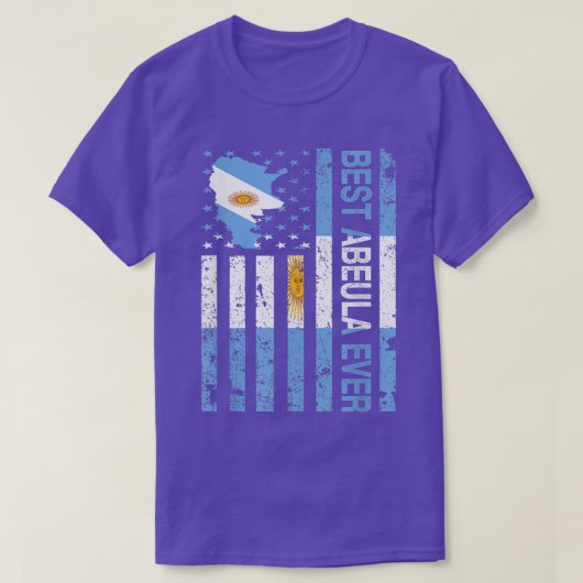 Abuela Argentinian Grandma Argentine USA Flag Mot Tシャツ (デザイン正面)