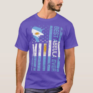 Abuela Argentinian Grandma  Argentine USA Flag Mot Tシャツ