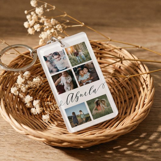 Abuela Gift for Grandma Photo Collage Keepsake キーホルダー