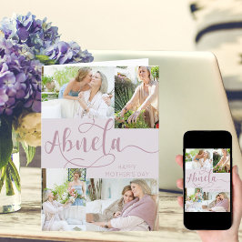 Abuela Mother's Day 4フォトコラージュピンク シーズンカード
