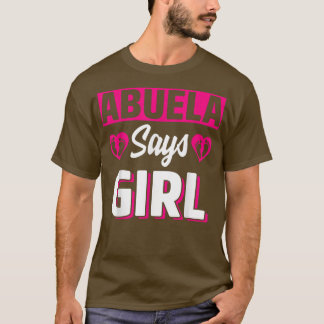 Abuela Says Girl Cute Gender Reveal Team Pink Baby Tシャツ