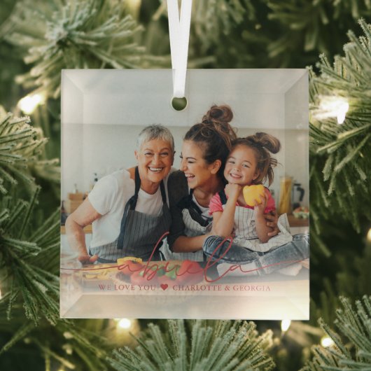 Abuela Script Overlay | We Love You Glass Ornament ガラスオーナメント (インサイチュ)