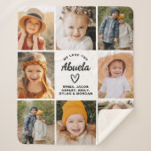 Abuela We Love youハートモダンPhoto Collage シェルパブランケット (正面)