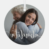 Abuelitaおばあちゃんのスクリプトオーバーレイ ガラスオーナメント (裏面)