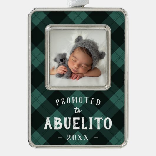 Abuelitoに昇格ベビー写真 シルバープレートフレームオーナメント (正面)