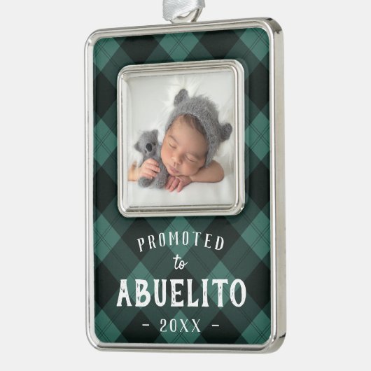 Abuelitoに昇格ベビー写真 シルバープレートフレームオーナメント (左)
