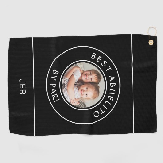 Abuelito最高のバイパーゴルファー写真モダン黒おもしろい ゴルフタオル (横)