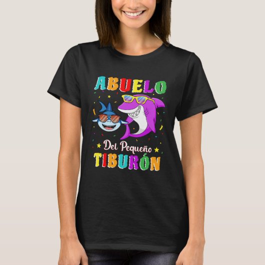 Abuelo del Pequeño Tiburón nieto cumpleaños tiburó Tシャツ (正面)