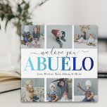 Abuelo Father's Day Photo Collage Platue フォトプラーク<br><div class="desc">祖父エレガント写真のプラークことわざ"私たちは愛あなたアヴェロ"、6家族の写真は、あなた自身と置き換えるために、子供の名前。</div>