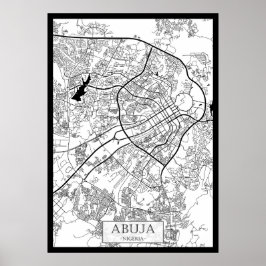 Abuja Nigeria Map ポスター