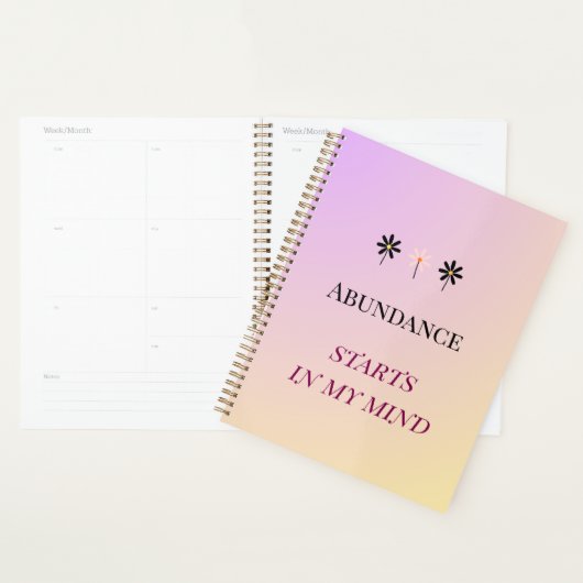 Abundance Mindset – Flowers of Abundance プランナー手帳 (ディスプレー)